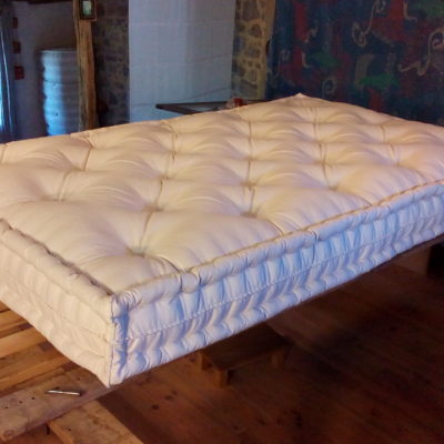 Matelas tradition 120 x 190 Tissu coton Bio écru